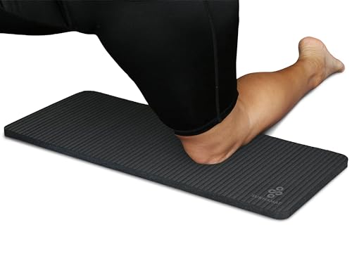 SukhaMat Yoga Knee Pad - NEW! 15mm (5/8") Thick - The best yoga knee pad for a pain free Fitness Exercise Workout. Cushions pressure points. Complements your full-size yoga mat. (Black)