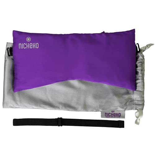Nicheko Lavender Eye Pillow – 5x10inch with Flaxseeds and Lavender.Washable Cover Yoga Weighted Eye Pillow for Meditation,Relaxation and Sleeping Eye mask.Restful Kit for Hot and Cold Compres,Purple