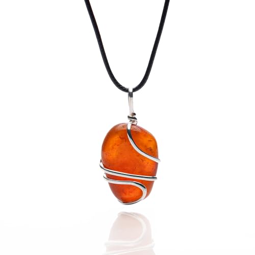 Ayana Crystals Handcrafted Carnelian Crystal Healing Necklace - Authentic Carnelian Pendant for Women | Carnelian Jewelry | Spiritual Carnelian Stones for Emotional Balance | July Birthstone