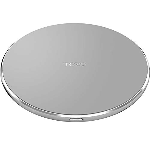TOZO W1 Wireless Charger, 10W Qi-Certified Fast Charging Pad with Aviation Aluminum Computer Numerical Control Technology Compatible with iPhone 14 13 12 Series, Samsung Galaxy Series (NO AC Adapter)