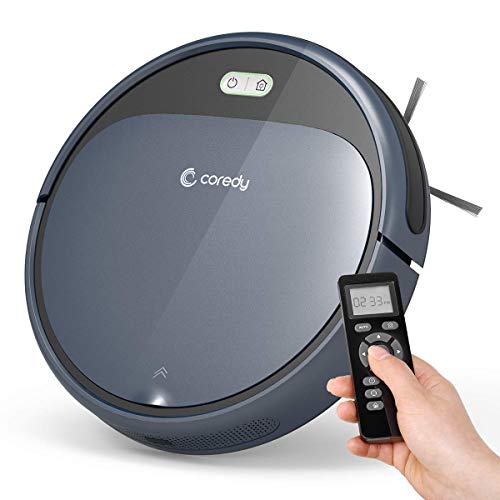 Coredy Robot Vacuum Cleaner, 1700Pa Super-Strong Suction, Ultra Slim, Automatic Self-Charging Robotic Vacuum for Cleaning Hardwood Floors, Medium-Pile Carpets, Filter for Pet, Easy Schedule Cleaning