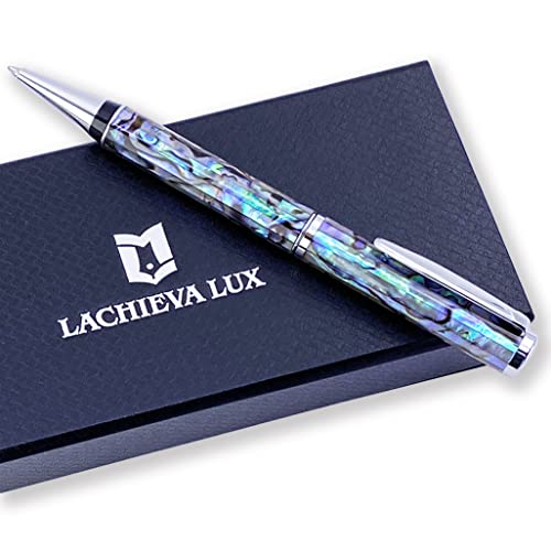 LACHIEVA Luxury Handcrafted Sea Shell Abalone Ballpoint Pen with German-made P900M Refill - Stunning Writing Gift - Nice Pen for Men & Women - Office, Executive, Professional, Fancy Pen