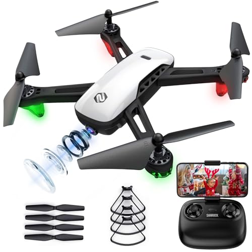 SANROCK U52 Drone with 1080P HD Camera for Adults Kids, WiFi Live Video FPV Drones RC Quadcopters for Beginners, Gesture Control, Gravity Sensor, Altitude Hold, 3D Flip, Custom Route, One Key Backward