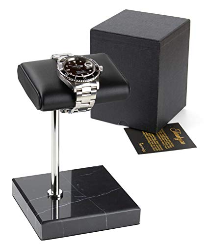 Sovereign Watch Stand - Handcrafted Leather and Marble Watch Display Stand for both Men's and Women's Wrist Watches - Complete with Gift Box - The Perfect Luxury Gift