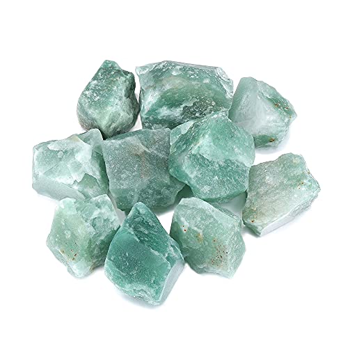 Top Plaza Bulk Green Aventurine Healing Crystals Rough Stones - Large 1" Natural Raw Stones Crystal for Reiki Healing, Wicca, witchcraft, Tumbling, Cabbing, Fountain Rocks, Decoration, Polishing 0.5lb