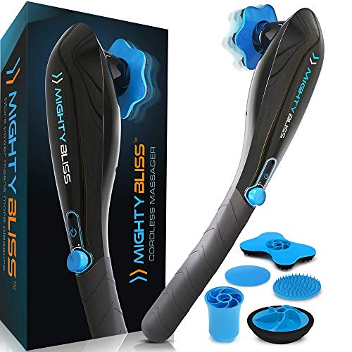 Mighty Bliss Deep Tissue Back and Body Massager Cordless Electric Handheld Percussion Muscle Hand Massager - Full Body Pain Relief Vibrating Therapy Massage Machine, Neck, Shoulder, Leg, Foot