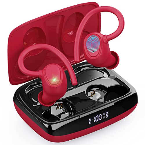 Wireless Earbud, Bluetooth 5.1 Headphones Sport Wireless Bluetooth Earphones in Ear Noise Cancelling Earbud with Mic Deep Bass, Earhooks Ear Buds IP7 Waterproof 48H Headset for Running Gym[2021 New]