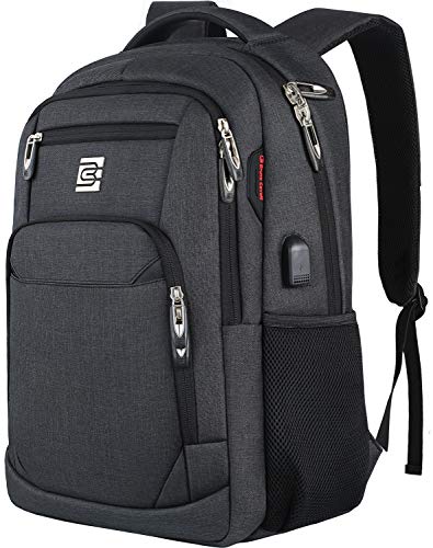Laptop Backpack,Business Travel Anti Theft Slim Durable Backpack with USB Charging Port,Water Resistant College School Computer Bag for Women & Men Fits 15.6 Inch Laptop and Notebook - Black