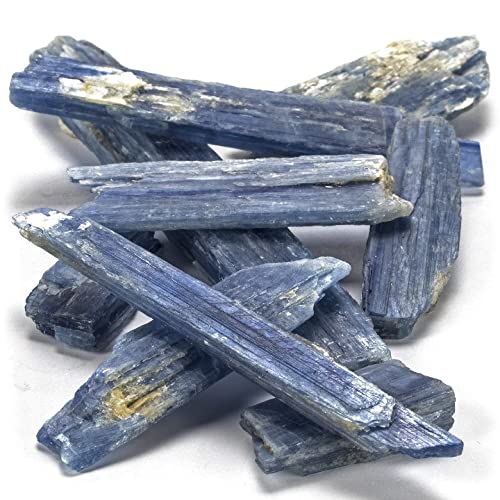 KALIFANO Kyanite Blade Bundle (500+ Carats) with Healing & Calming Effects - High Energy Reiki Crystal Used for Meditation and Tranquility (Information Card Included)