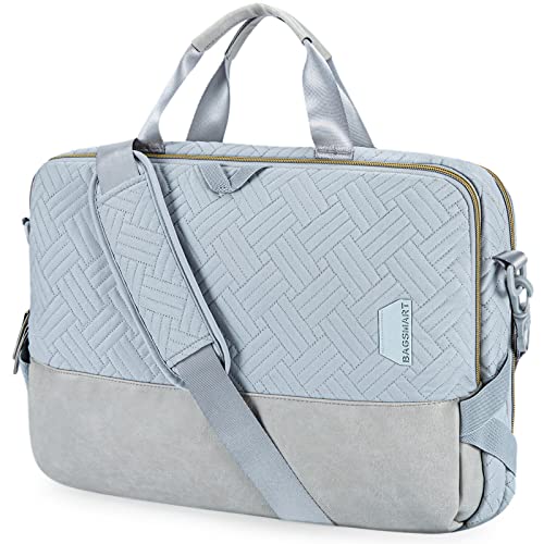 BAGSMART Laptop Bag for Women, 15.6 Inch Computer Bag,Laptop Carrying Case,Laptop Business Briefcase,Office Bag Travel Work,Light Blue
