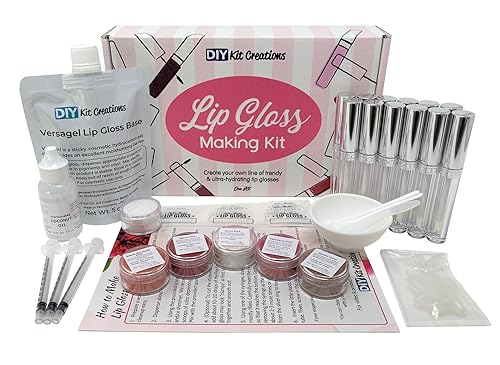 DIY Kit Creations Lip Gloss Making Kit (Deluxe Kit)