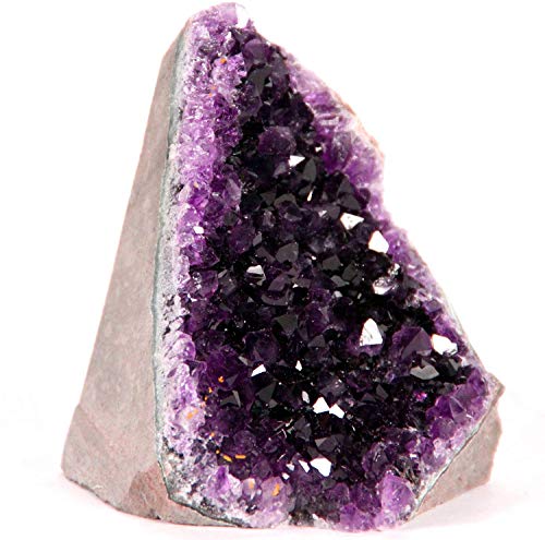Extreme Rocks & Fossils Amethyst Cluster - .5 to 1 pounds of Powerful, deep Purple Crystals. Geode from Uruguay. Includes Bonus 3 inch Selenite Wand