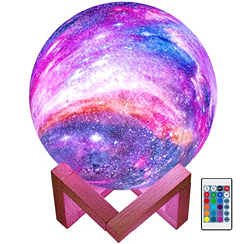 BRIGHTWORLD Moon Lamp Galaxy Lamp 5.9 inch 16 Colors LED 3D Moon Light, Remote & Touch Control Moon Night Light Gifts for Girls Boys Kids Women Birthday